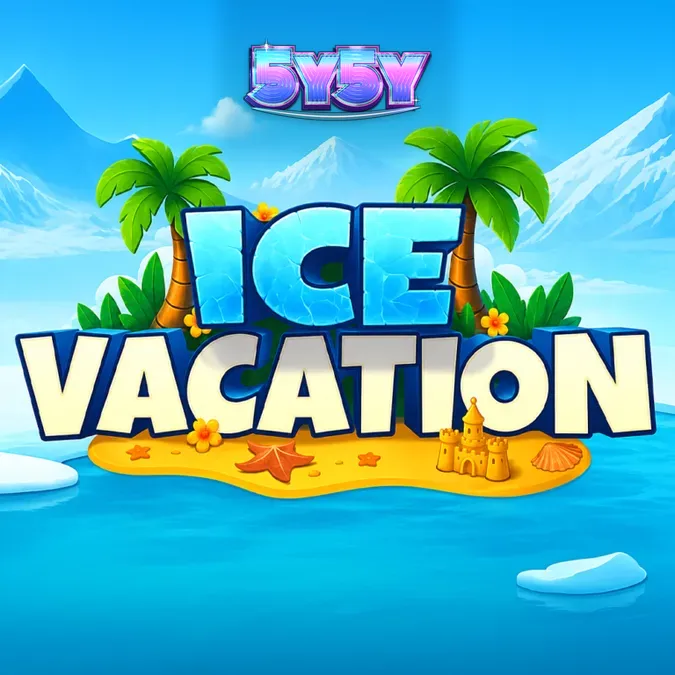Tela do jogo Ice Vacation com o urso polar na praia
